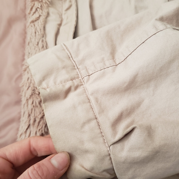 Pink Love Tree Coat With Faux Fur Womens Size L - Picture 2 of 10